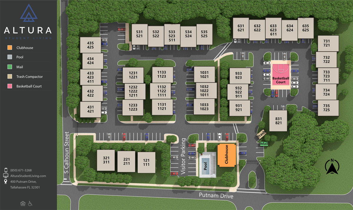 Site Map of Altura Student Living